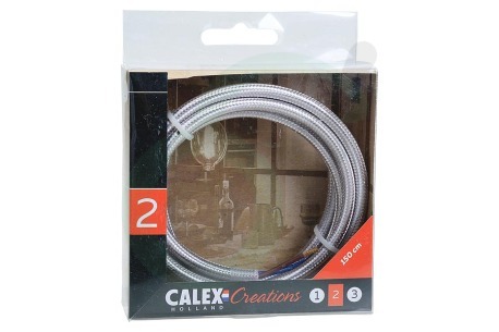 Calex  940220 Calex Textiel Omwikkelde Kabel Metallic Grijs 1,5m