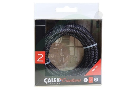 Calex  940284 Calex Textiel Omwikkelde Kabel Zwart/Grijs 3m
