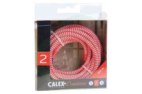 Calex  940276 Calex Textiel Omwikkelde Kabel Rood/Wit 3m