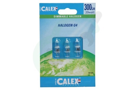 Calex  50961603 509616.03 G4 20W 12V 235lm Calex Halogeenlamp 3 stuks verpakking