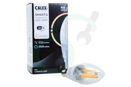 Calex  429030 Smart LED Filament Clear Kaarslamp B35 E14 Dimbaar