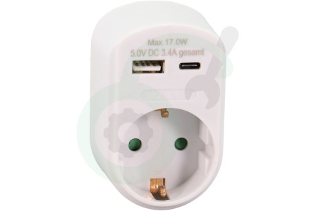 Q-Link  5450376 Stekker Doorvoerstekker met 2 x USB
