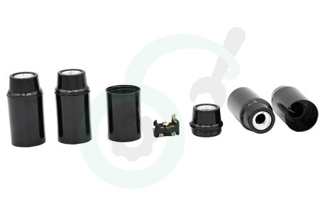 Universeel  0032002 Lamphouder Glad zwart E14