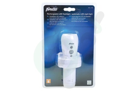 Alecto  A003334 ATL-110 Oplaadbare LED Zaklamp Wit