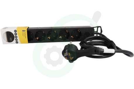 Q-Link  5520377 Tafelcontactdoos 3x 1.5mm2 1.5 meter 1x USB-A, 1x USB-C, Zwart