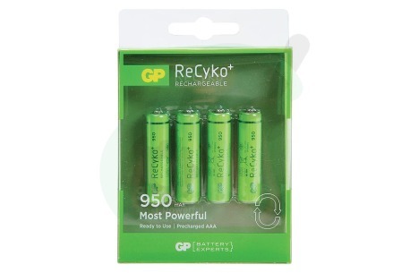 GP  120100AAAHCC4 LR03 ReCyko+ AAA 950 - 4 oplaadbare batterijen