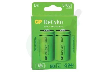 GP  GPRCK570D868C2 LR20 ReCyko+ D 5700 - 2 oplaadbare batterijen