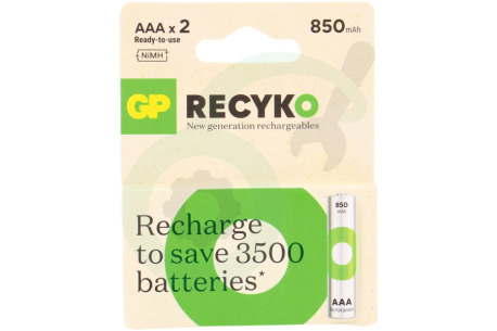 GP  GPRCK85AAA642C2 LR03 ReCyko+ AAA 850 - 2 oplaadbare batterijen
