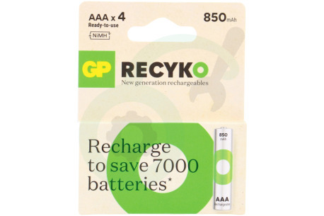 GP  GPRCK85AAA659C4 LR03 ReCyko+ AAA 850 - 4 oplaadbare batterijen