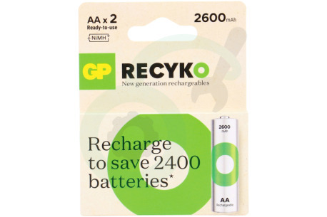 GP  GPRCK260AA567C2 LR6 ReCyko+ AA 2600 - 2 oplaadbare batterijen