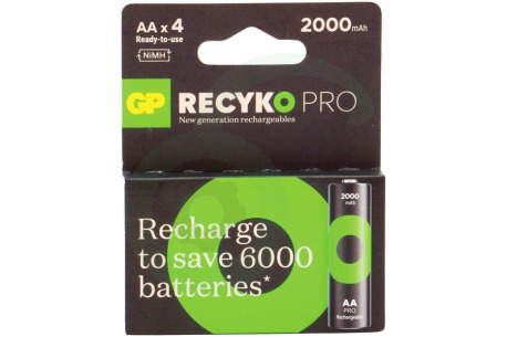 GP  GPRCP200AA734C4 LR6 ReCyko+ Pro AA 2000 - 4 oplaadbare batterijen