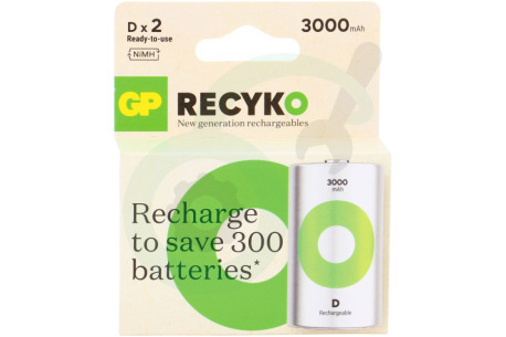 GP  GPRCK300D703C2 LR20 ReCyko+ D  - 2 oplaadbare batterijen