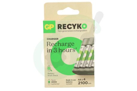 GP  GPRCKCHB441U212 B441 USB Batterijlader Recyko 4x AA 2100mAh