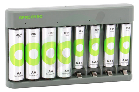 GP  GPRCKCHE821236 E821 USB Batterijlader Recyko 4 AA 2100mAh en 4 AAA 850mAh