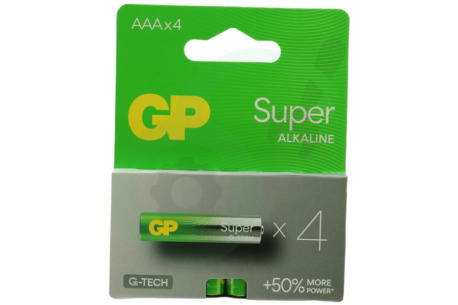 GP  GPSUP24A224C4 LR03 AAA batterij GP Super Alkaline 1,5V 4 stuks