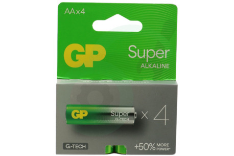 GP  GPSUP15A763C4 LR06 AA batterij GP Super Alkaline 1,5V 4 stuks