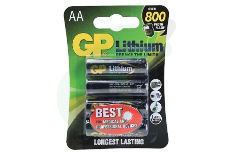 GP  GP15LF562C4 Lithium Pro AA Batterij, 1,5V, 4 stuks