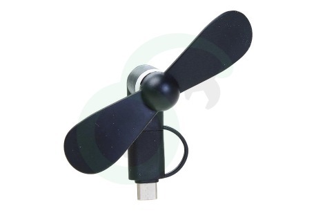 Funtastix  FUNFANMINI2-BLK Ventilator Mini Fan, met Lightning en Micro USB plug