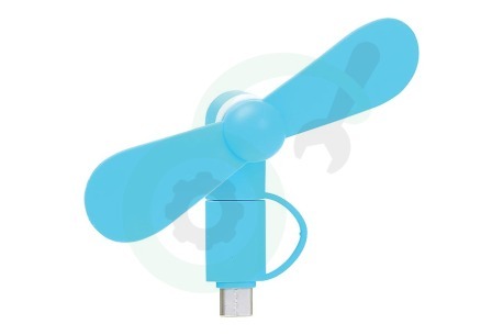 Funtastix  FUNFANMINI2-BLU Ventilator Mini Fan, met Lightning en Micro USB plug