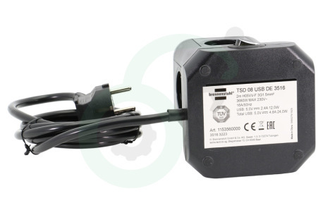 Brennenstuhl  1153560000 Tafelcontactdoos Socket Tower 2 meter