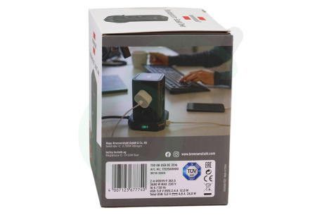 Brennenstuhl  1153560000 Tafelcontactdoos Socket Tower 2 meter