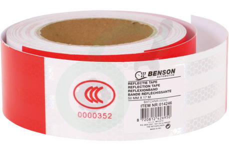 Benson  014246 Tape Reflectie tape, rood wit