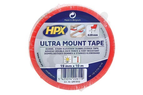 HPX  UM1910 Ultra Mount Transparant 19mm x 10m