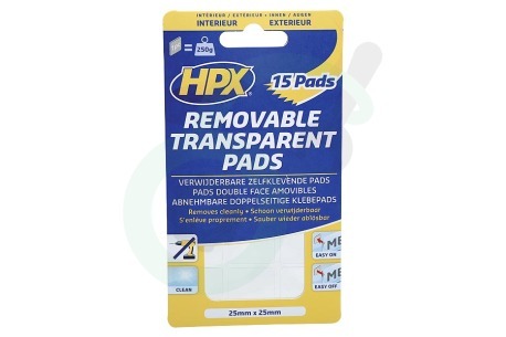 HPX  HT2525 Verwijderbare Transparante Pads 15 stuks 250kg