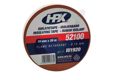 HPX  IU1920 52100 PVC Isolatietape Bruin 19mm x 20m