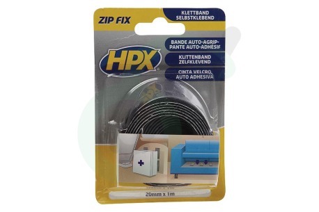 HPX  ZF2001 Zip Fix Klittenband Haak + Lus 20mm lengte 1 meter