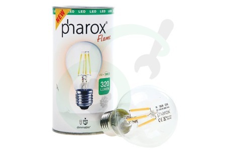 Pharox  106012 Ledlamp LED Standaardlamp A60 Flame 400 Dimbaar