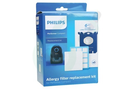 Philips Stofzuiger FC8074/02 Philips Performer Compact Allergy filter replacement kit