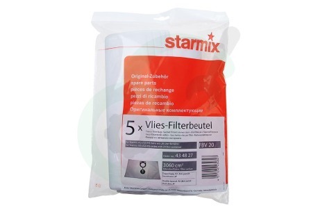 Starmix Stofzuiger 434827 Stofzuigerzak AS + GS systemen 20 liter micro fleece
