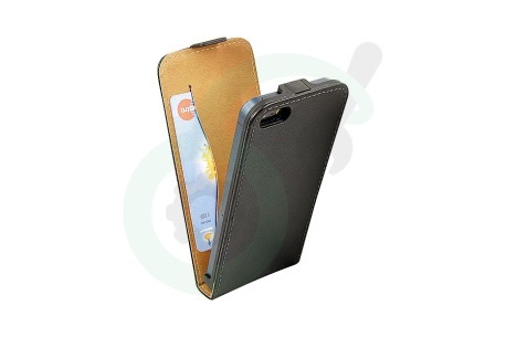 Spez  22874 Flip Case Leder, Zwart, Creditcard slot, Magnetische Mini-sluiting