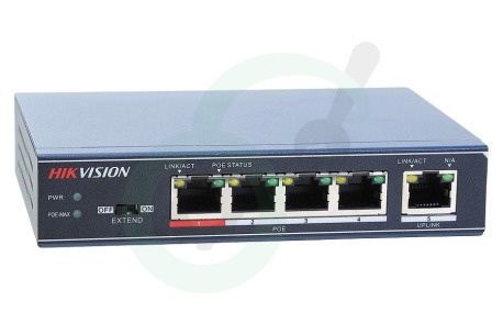 Hikvision  301801345 DS-3E0106HP-E HiWatch Switch 4 Poorten 58W