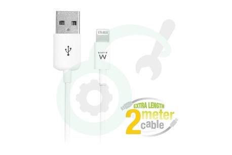 Ewent  EW9902 USB Kabel USB naar Apple Lightning connector, 200cm