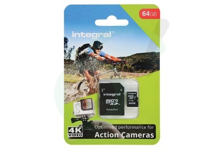 Integral  INMSDX64G10-ACTION Memory card Action Camera, Class 10 (incl.SD adapter)