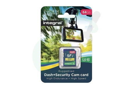 Integral  INSDX64G10-DSCAM 64GB Dash+Security Camera SDHC Card Class 10