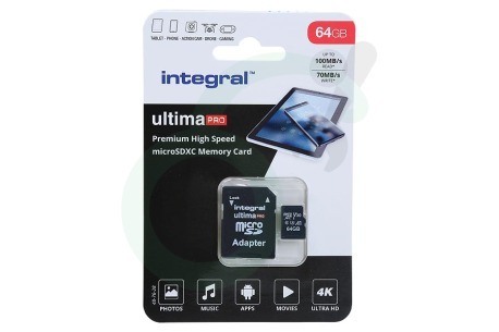 Integral  INMSDX64G-100/70V30 UltimaPro High Speed Micro SDXC Class 10 64GB
