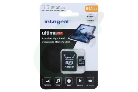 Integral  INMSDX512G-100/80V30 UltimaPro High Speed Micro SDXC Class 10 512GB