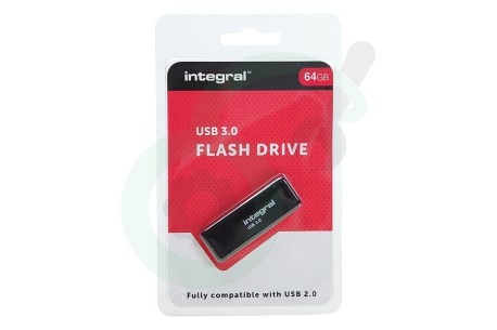 Integral  INFD64GBBLK3.0 Memory stick 64GB USB Flash Drive Zwart