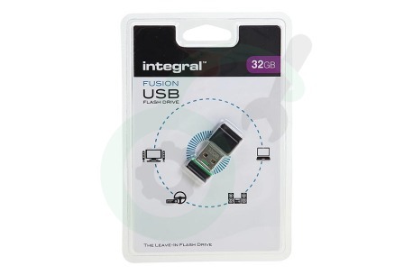 Integral  INFD32GBFUSGR 32GB Fusion USB Flash Drive