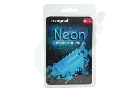 Integral  INFD64GBNEONB Memory stick 64GB Neon Blue USB Flash Drive