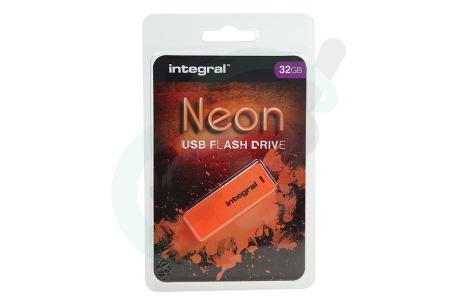 Integral  INFD32GBNEONOR Memory stick 32GB Neon Orange USB Flash Drive