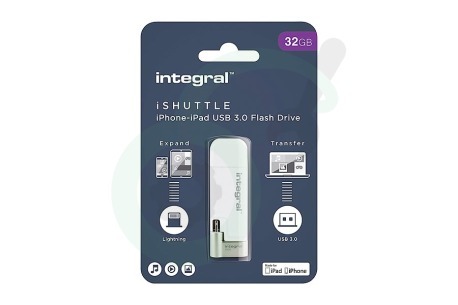 Integral  INFD32GBISHUTTLE iShuttle Lightning & USB 3.0 Flash Drive 32GB