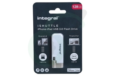 Integral  INFD128GBISHUTTLE iShuttle Lightning & USB 3.0 Flash Drive 128GB