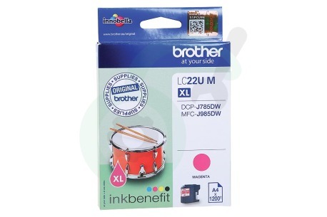 Brother  BROI22UM LC-22UM XL Paars Inktcartridge LC22UM XL Magenta