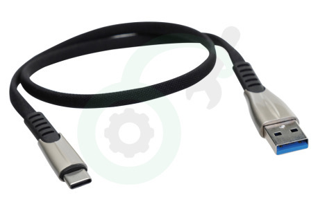 Universeel  4085528 USB C naar USB A Gevlochten, Zwart 50 cm