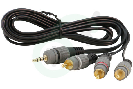 Universeel  Jack - Tulp Kabel past in o.a. Universeel Composiet, Jack 3.5mm 4P Stereo Male - 3x Tulp RCA Male