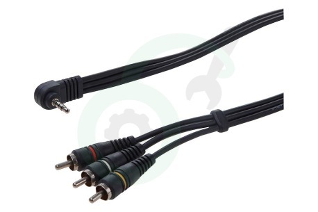 Universeel  BMG221 Jack 3.5mm 4P Stereo Male - 3x Tulp RCA Male, 2.5 Meter
